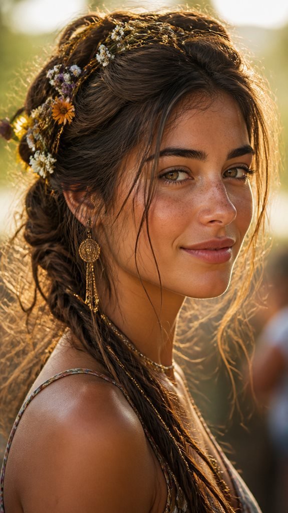 boho rope braid updo
