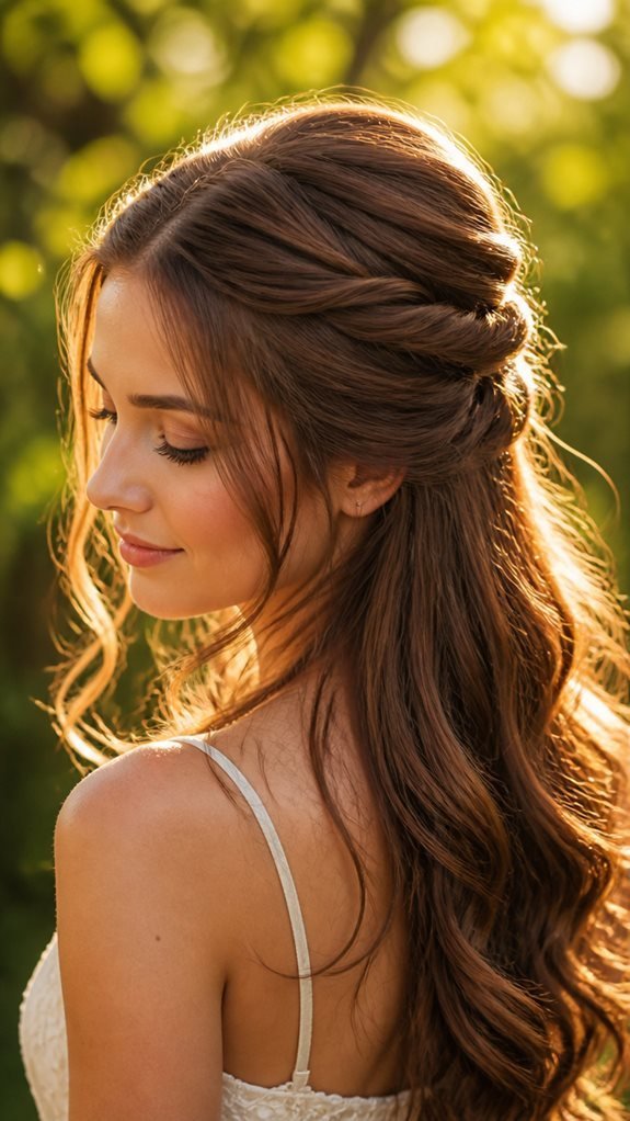 chic twisted half up hairstyle