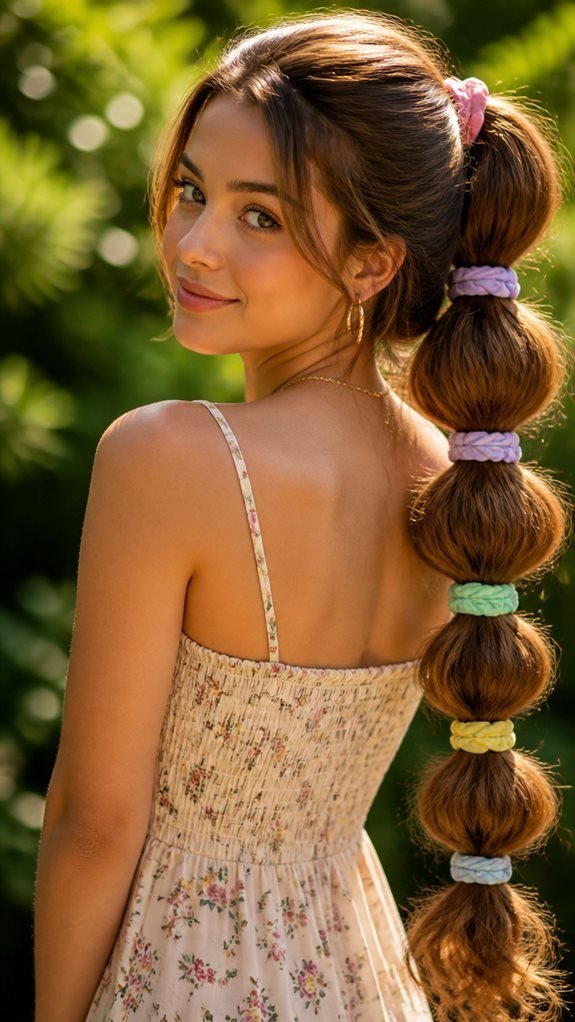 effortless bubble ponytail style