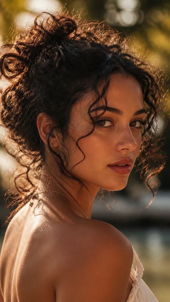 effortless curls messy bun