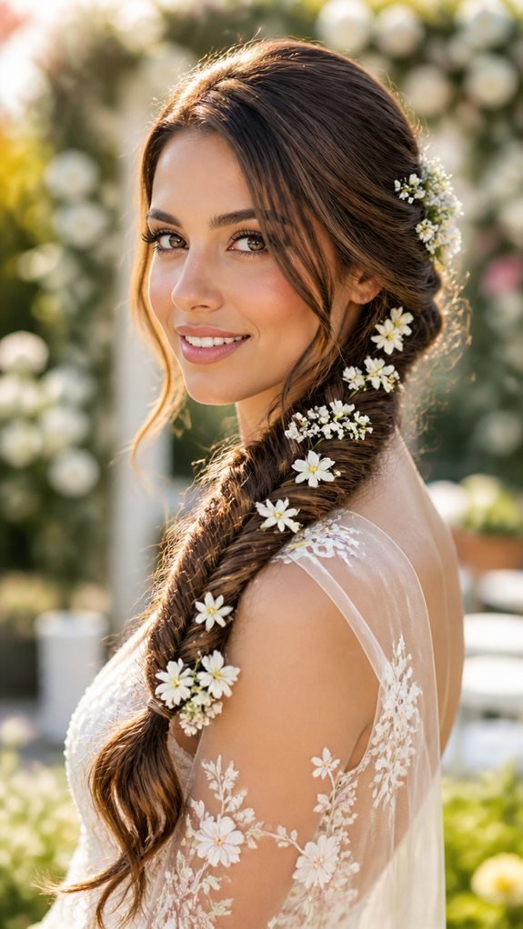 elegant side swept braids