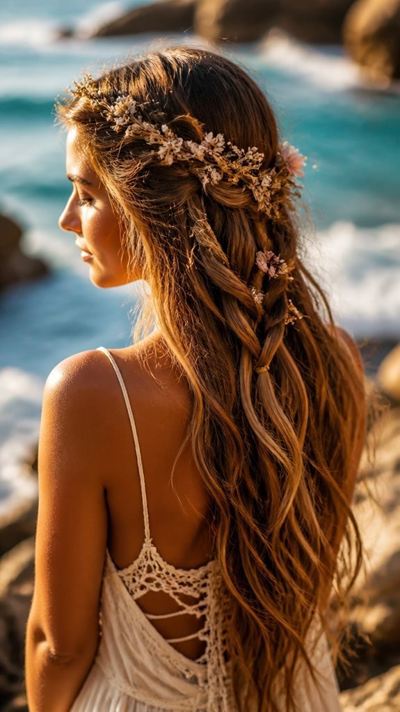 elegant vacation waterfall braid