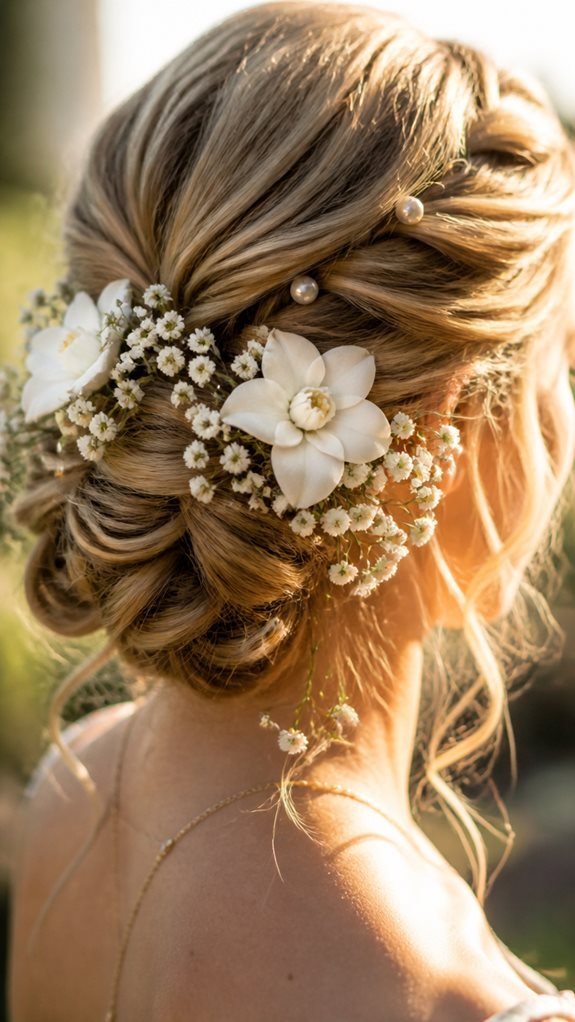 floral updos for summer weddings