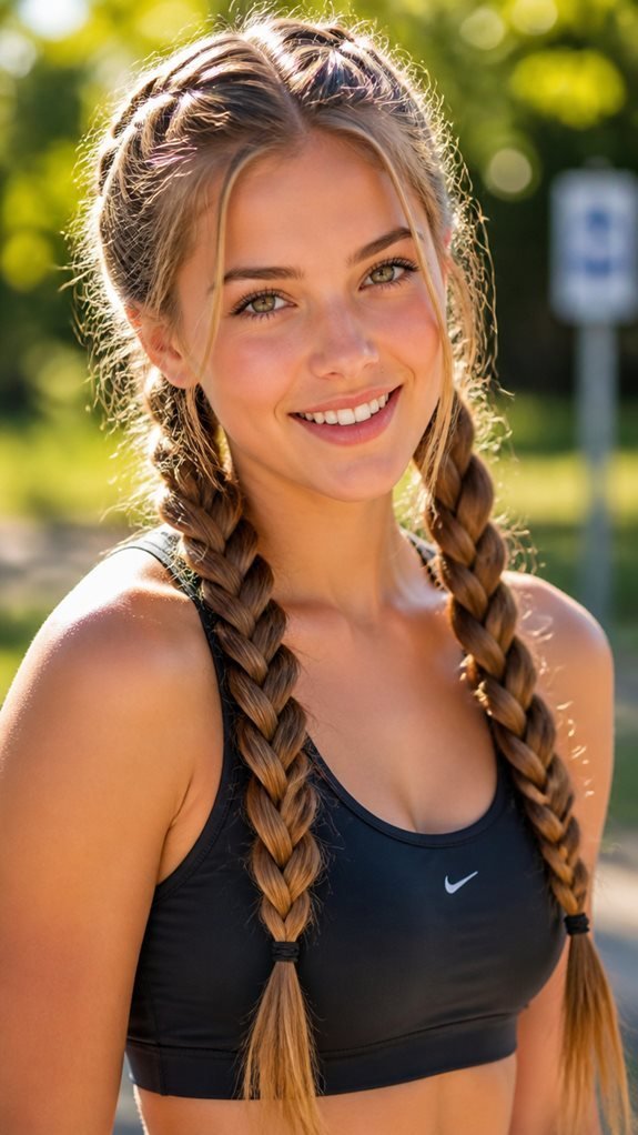 playful dutch braid pigtails
