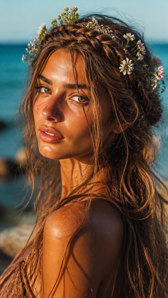 romantic boho braided crown
