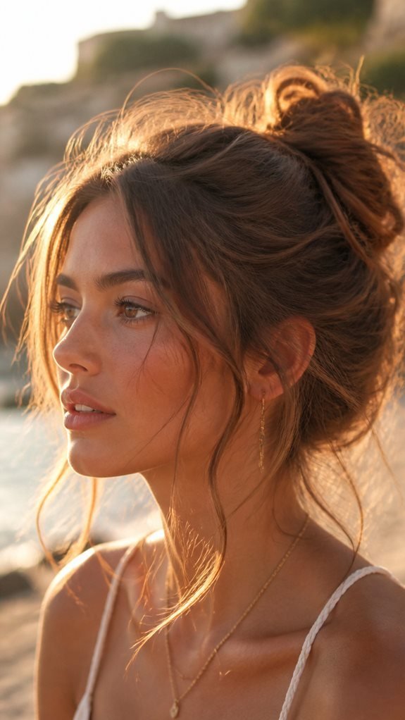 romantic twisted bun hairstyle
