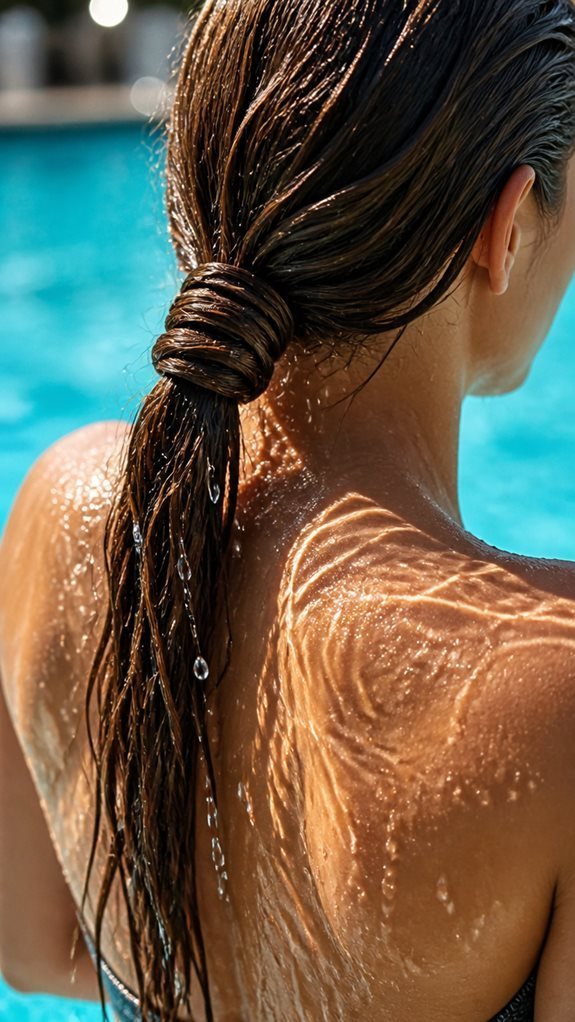 secure low maintenance swim hairstyle