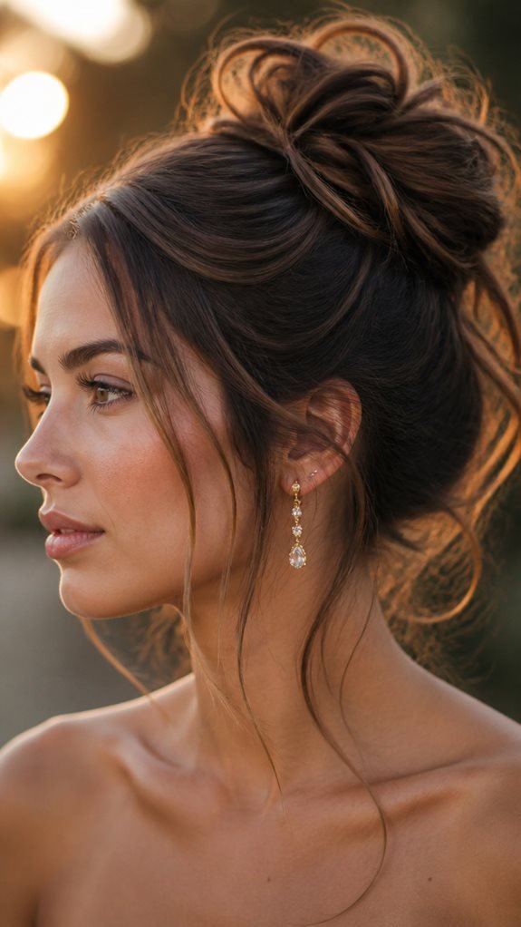 sleek polished messy bun