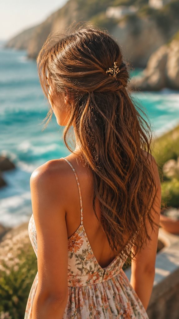 stylish half up twist hairstyle