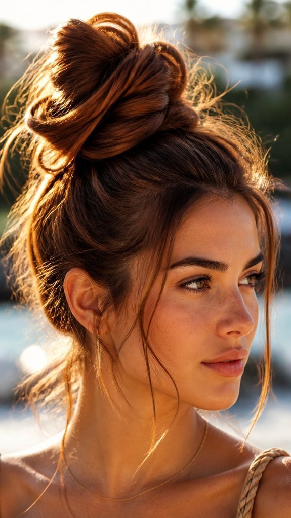 textured topknot for volume