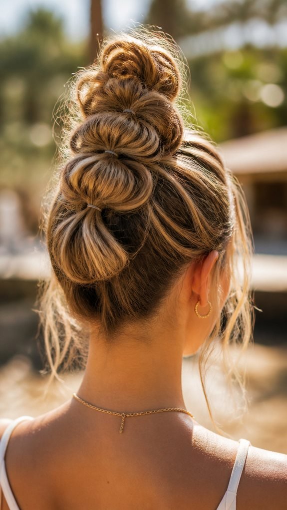 voluminous bubble bun style