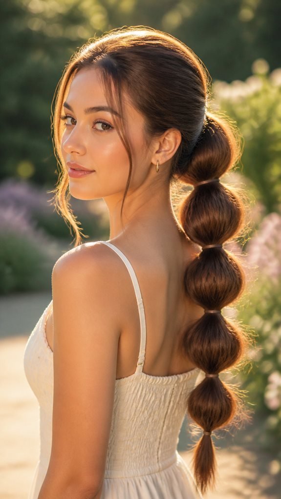 voluminous bubble ponytail style