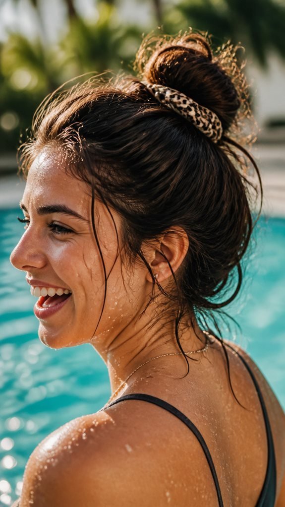 waterproof messy bun style